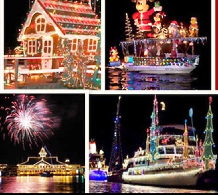 The famous Newport Beach Boat Parade which runs from December 14-18 2016 and starts a couple short blocks away!