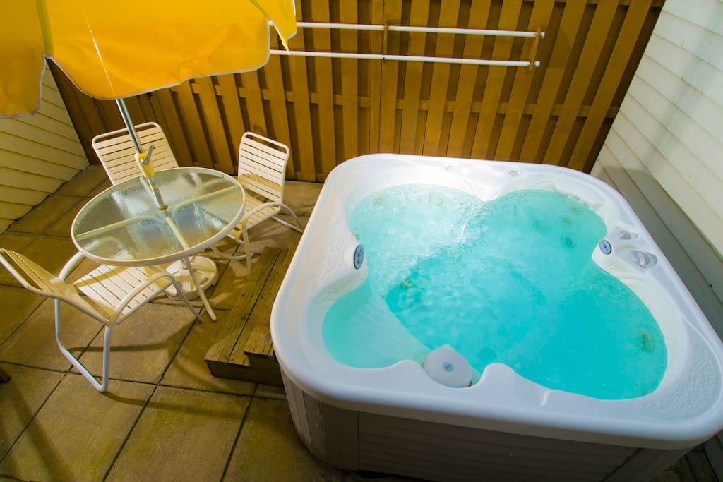 Each unit has it's own private hot tub