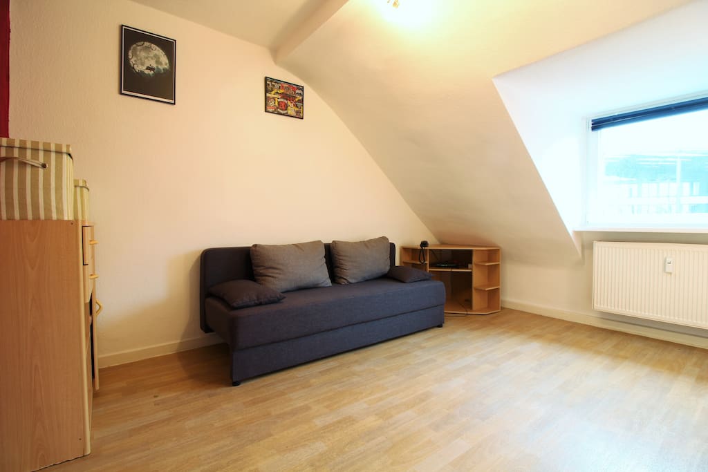 The couch can be transformed into an additional sleeping solution for an extra guest.