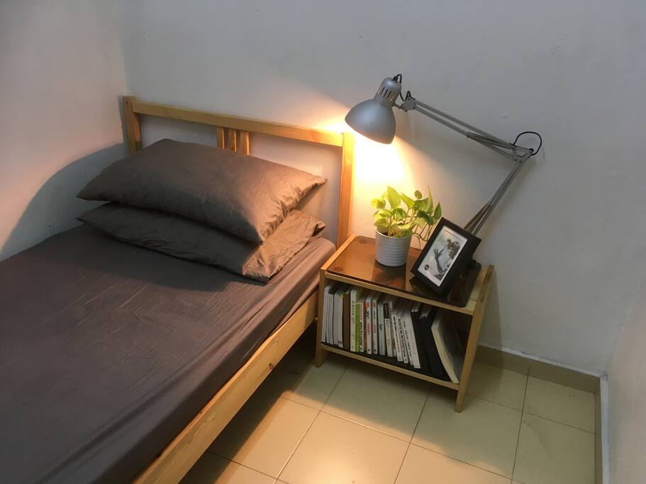 Small room is small but good enough for one person : )