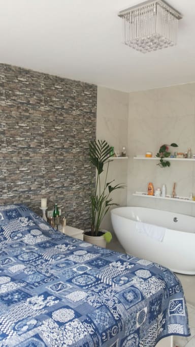 Towels, shampoo, conditioner, body wash and hair dryer are provided