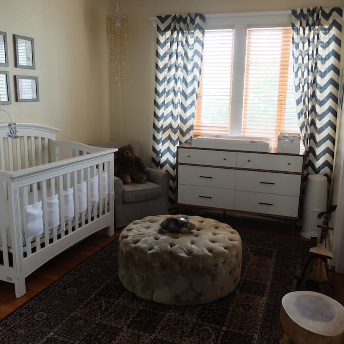 Nursery, Sleeps baby or small toddler in Crib. Includes changing table and toys