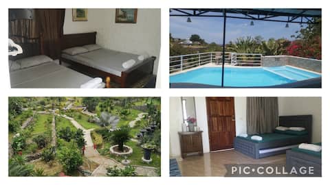 Glory's Garden  w/ pool, seaview and  3 AC  rooms