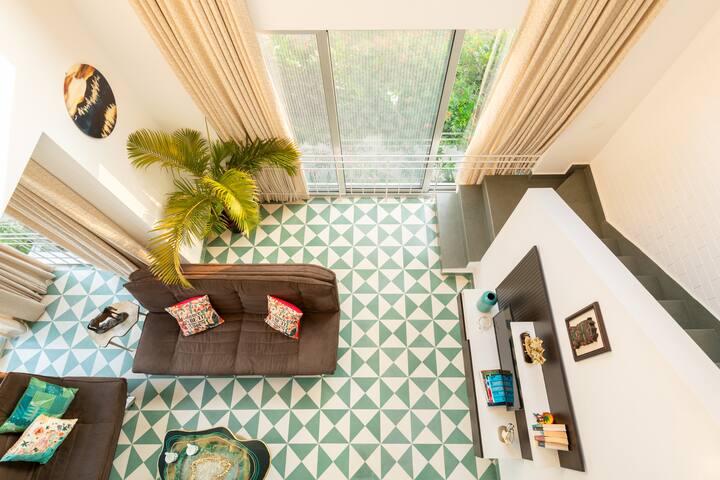 Aerial View of the Living Room