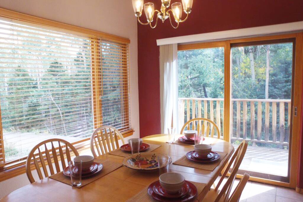 Dining table for six guests.