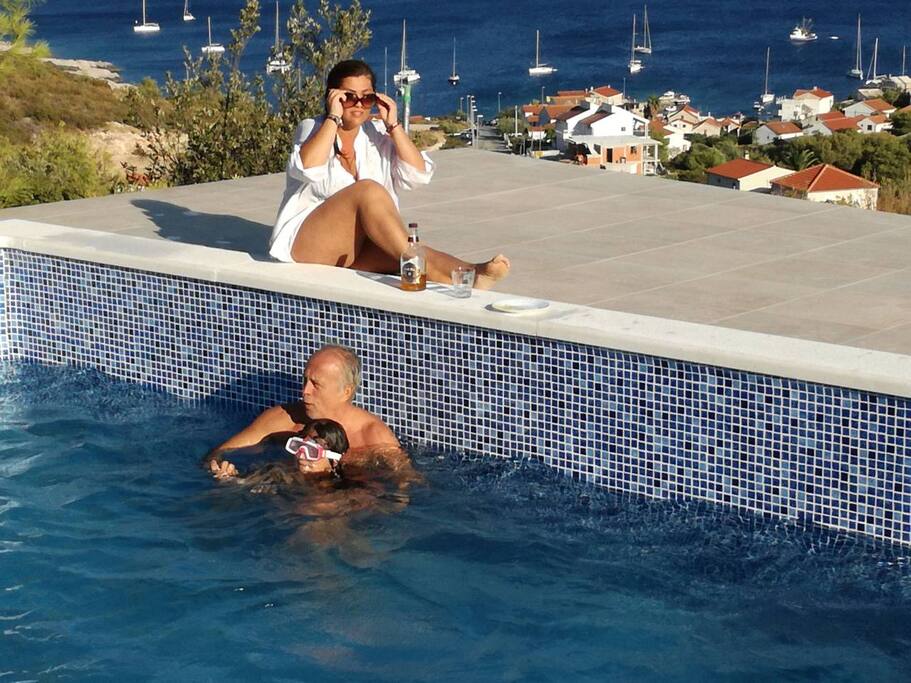 Enjoing in swiming pool