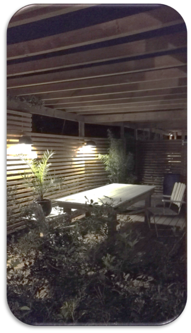Porch in the garden - enjoy morning coffe and evening barbeque outdoor!