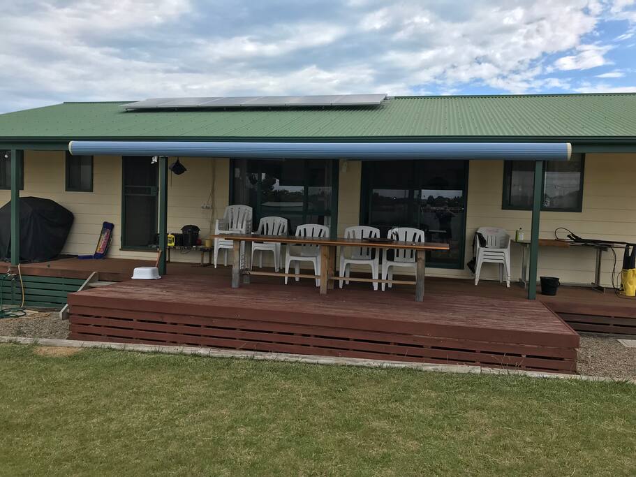 Back deck protected from southerly winds