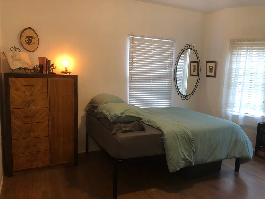 This is the big room with 4 windows! You will book this room with the firm queen bed, or...