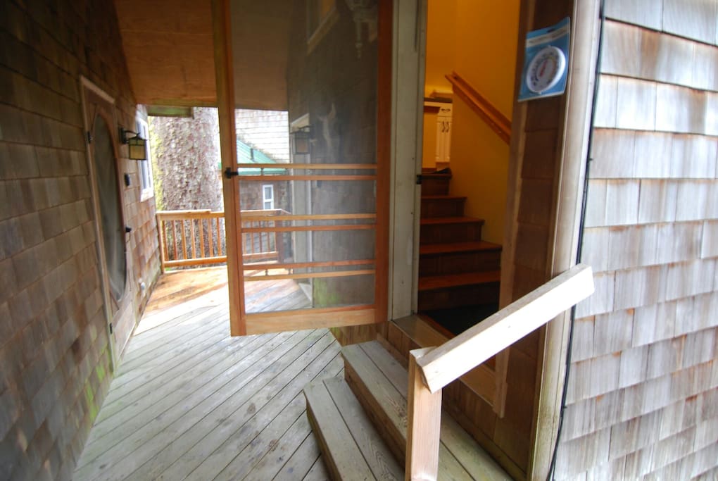 Backside of garage and access to studio.