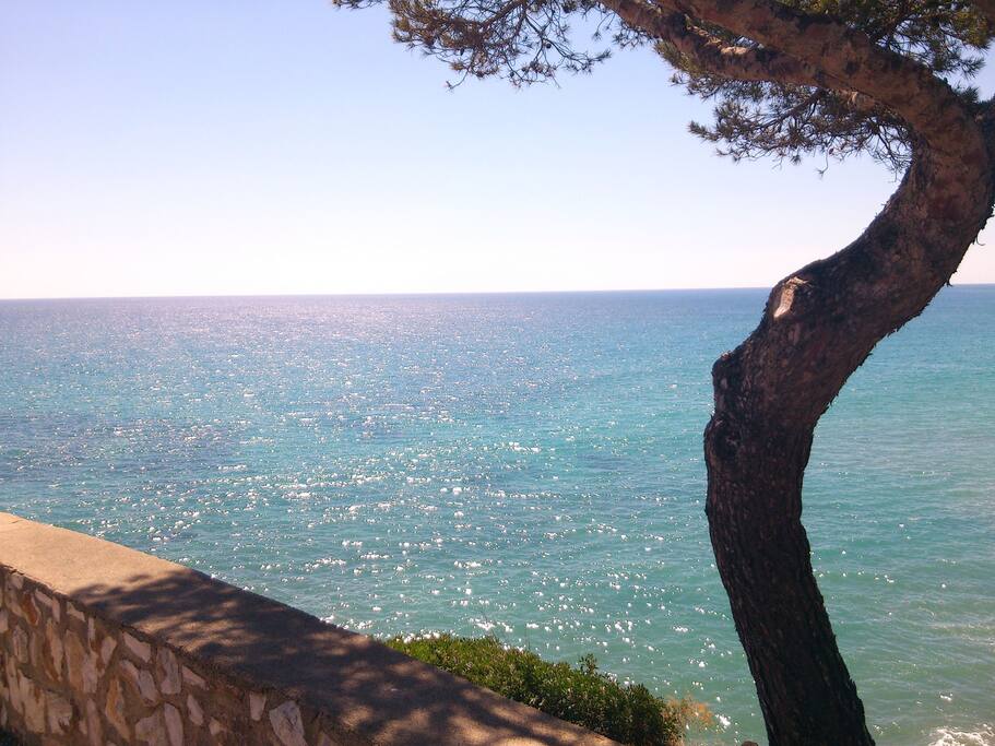 Vista al mar desde el paseo marítimo (90 metros)