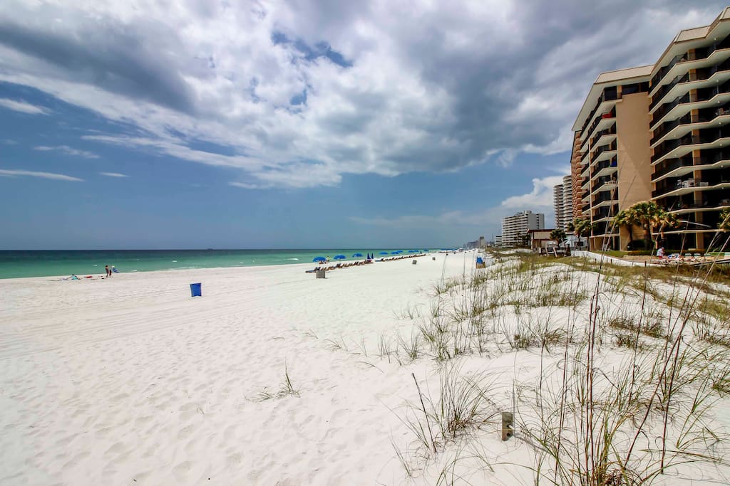 Walk 75 yards to find white sandy beaches and sparkling ocean waters!