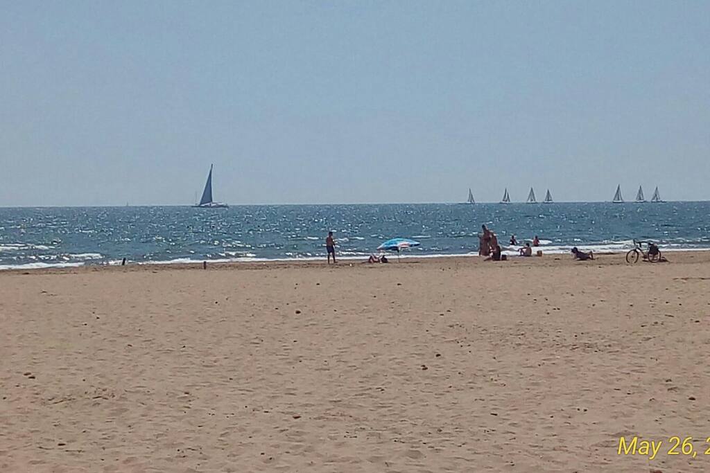 View of the sea in front the complex
