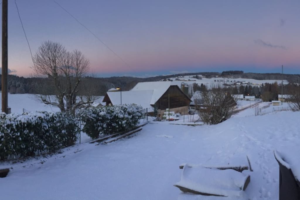 Couché de soleil en hiver