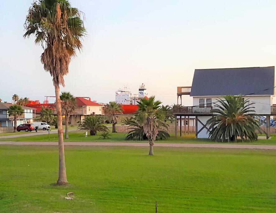Enjoy the breeze on the deck and watch the ships go by with a partial Ocean View