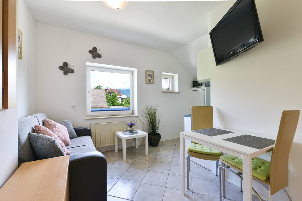 Jezerci Apartments - living and dining area