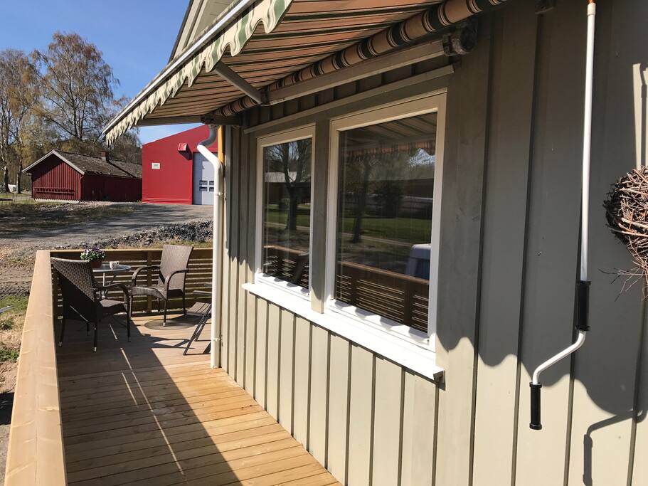 Terrasse utenfor soverom