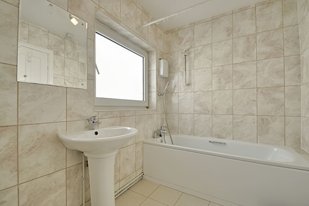 Modern bathroom, hot shower.