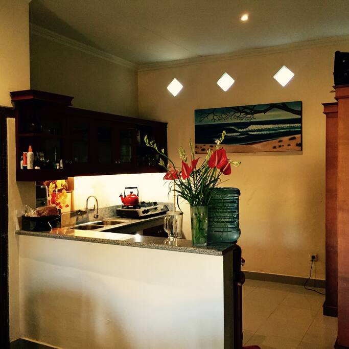 Kitchen with gas and electric appliances