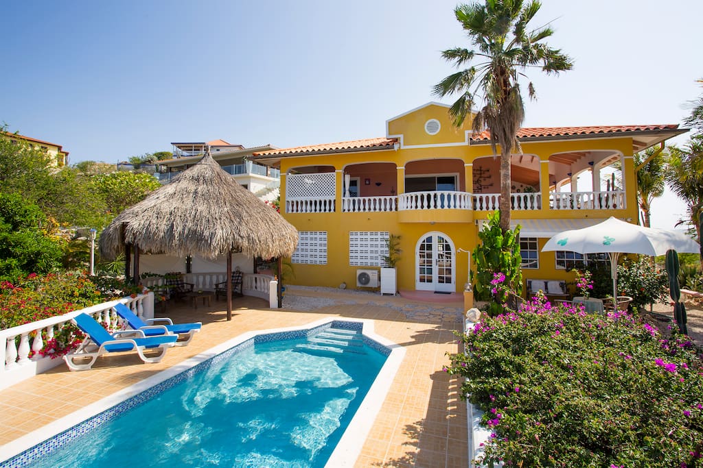 Two store villa; villa upstairs, apartment below the villa.