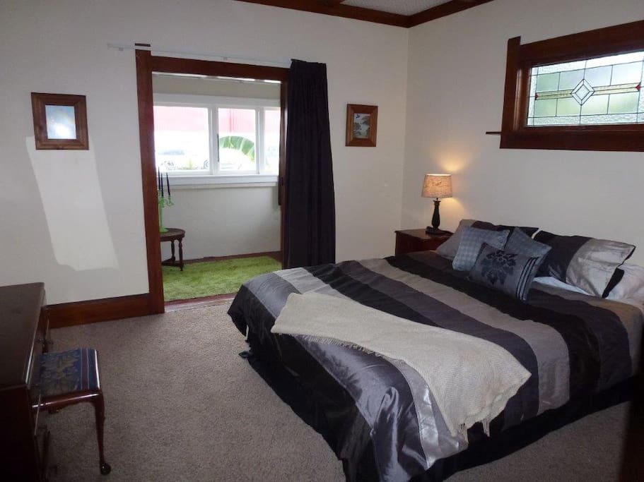 King bed and sun room