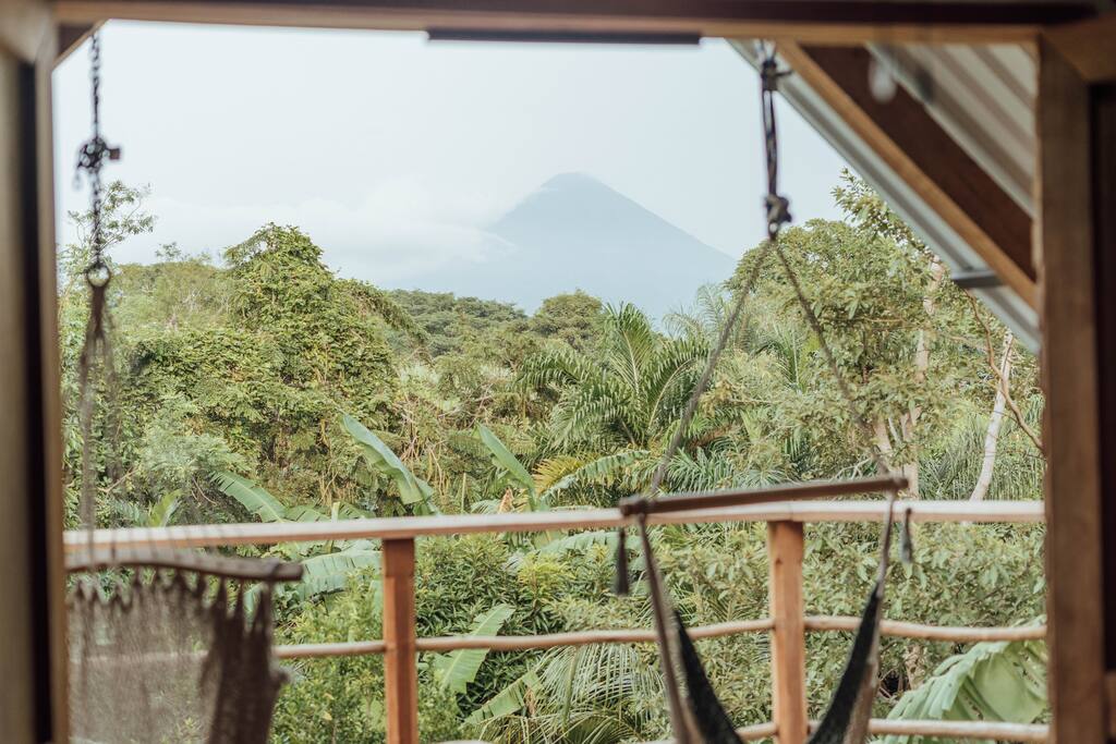 A large, roofed private viewing deck for your pleasure.