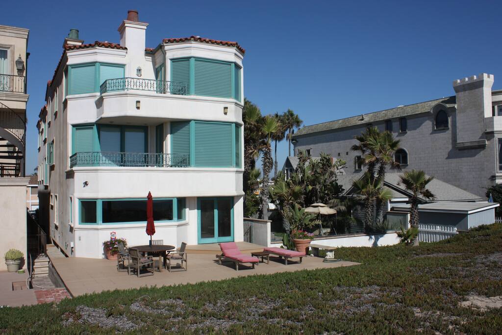 Beach front view of the house