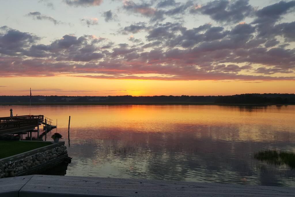 View from deck at sunset.