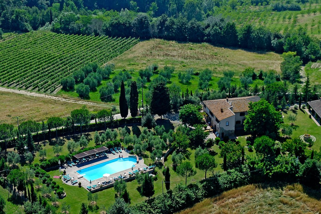 Aerial photo of the farm
