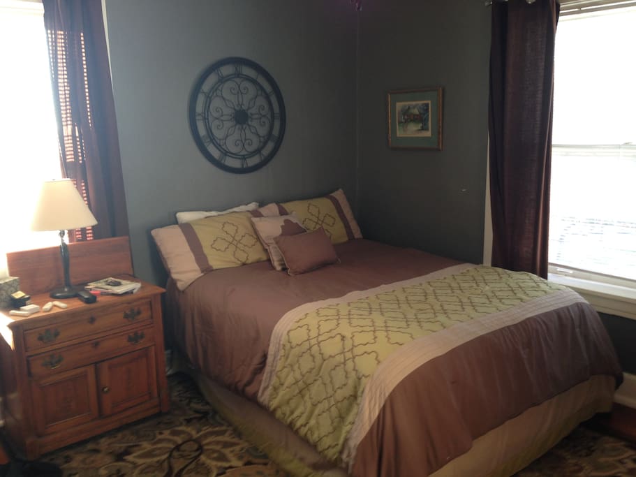Bedroom two (bedding subject to change, rug has been removed). This room has a large desk ideal for office work.