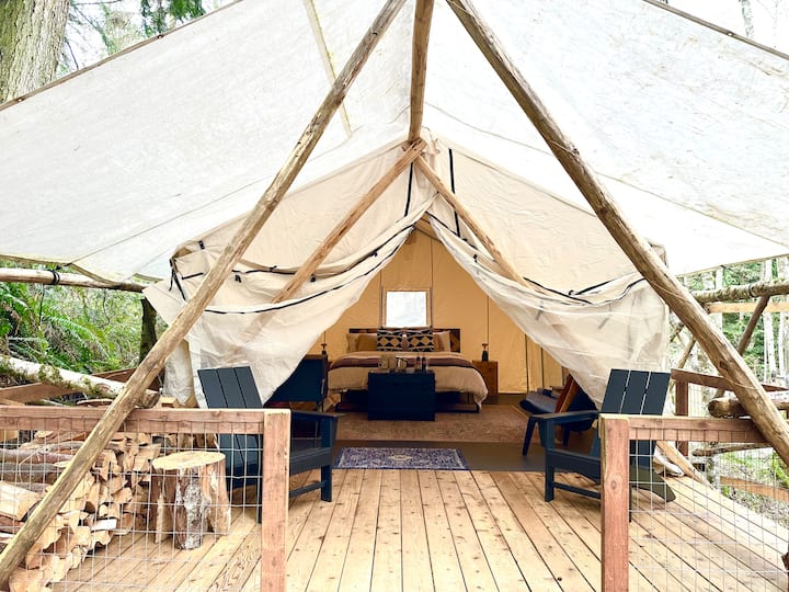 Glamping under the forest canopy at Big Cedar Camp Tents for Rent in