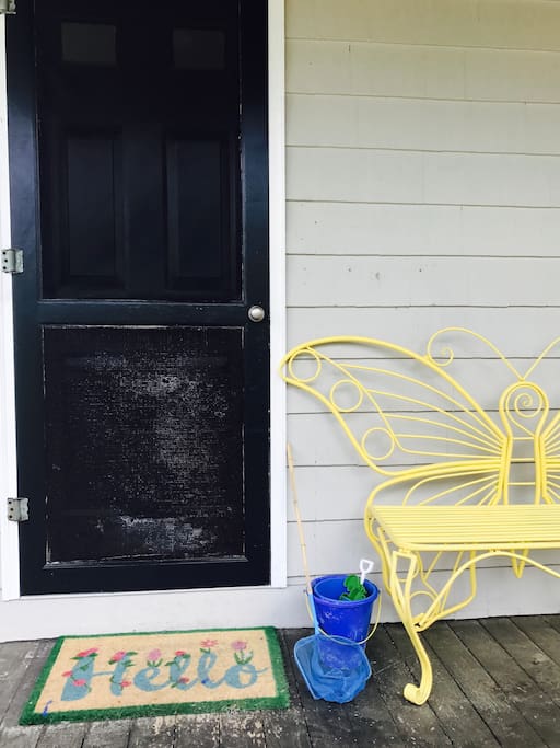 Keep your beach essentials handy on the front porch