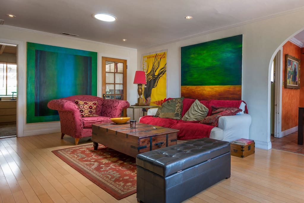 Living room with bright modern colors
