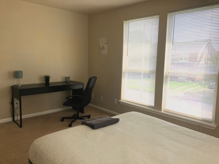 A lot of natural light in the room.