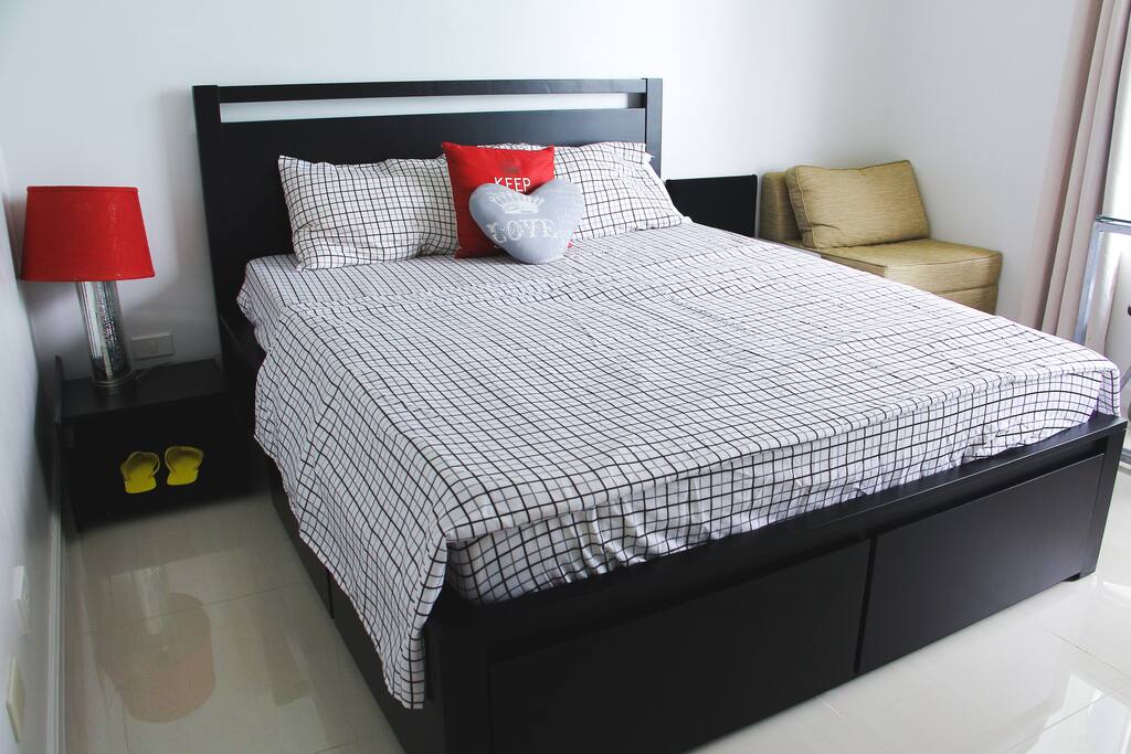 Bedroom View 2 (Real Double Bed with mini sofa, mini dining area and bedside table)