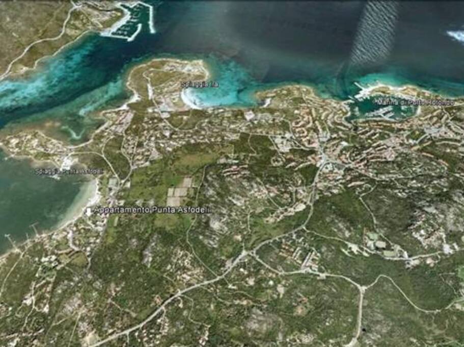 Posizione del residence rispetto a Porto Rotondo e Portisco / Residence position with respect to Porto Rotondo