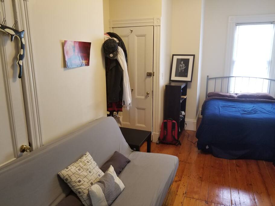 Comfy futon for TV viewing or guest