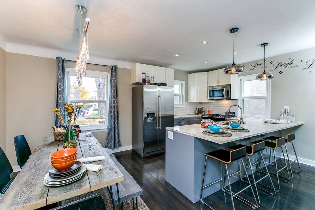 Kitchen, Dining, breakfast counter