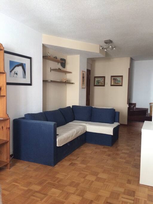 Salón con sofá cama / Living room with sofa bed