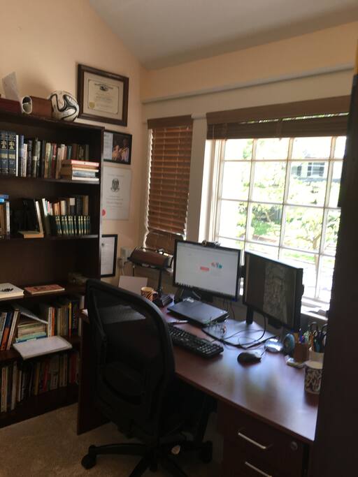 Office with Fold out couch w/ air mattress