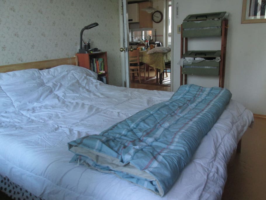 Master Bedroom with Double Bed and air conditioner.