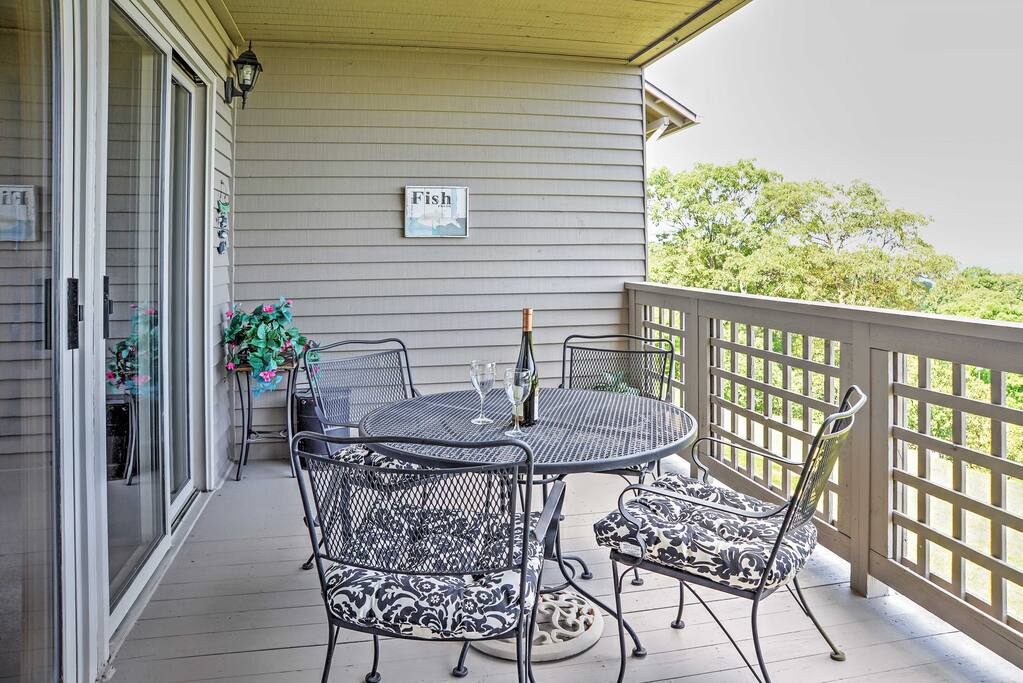 Admire gorgeous views from the private balcony.