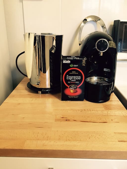 Expresso coffee laid on