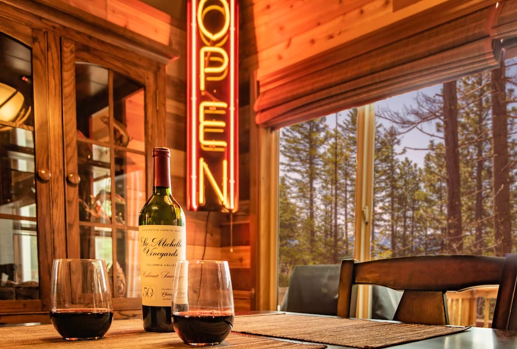 Pop open a bottle of complimentary wine while you unpack and unwind