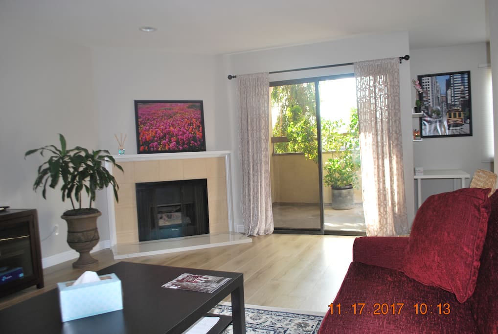 Modern décor with access to patio seating area