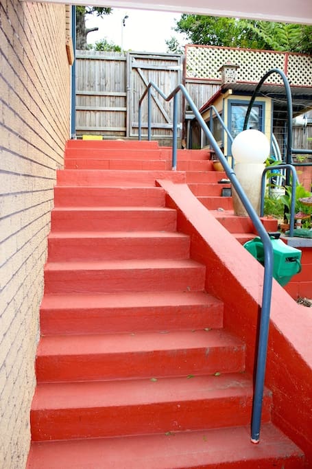 Entrance gate & steps.
