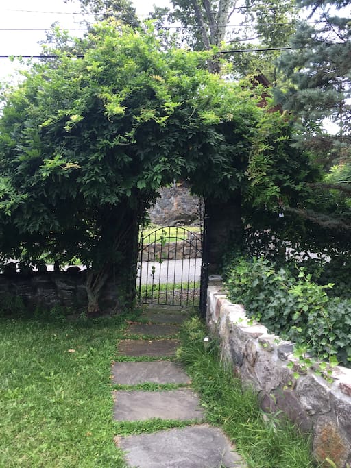 Front gate from inside the yard