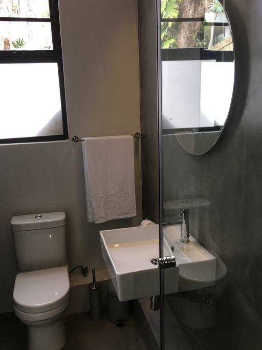 The newly renovated bathroom