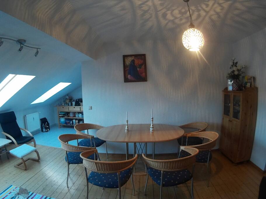 Huge table for breakfast, dinner ...
