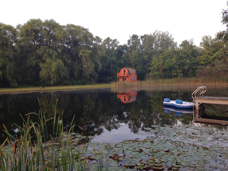 The pond is perfect for a dip on a hot day!